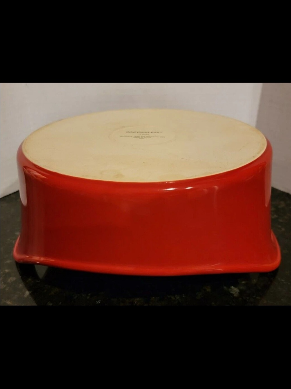 Rachael Ray Red Ceramic Serving Bowl with Integrated Handles 1.5 Quart - Picture 6 of 8